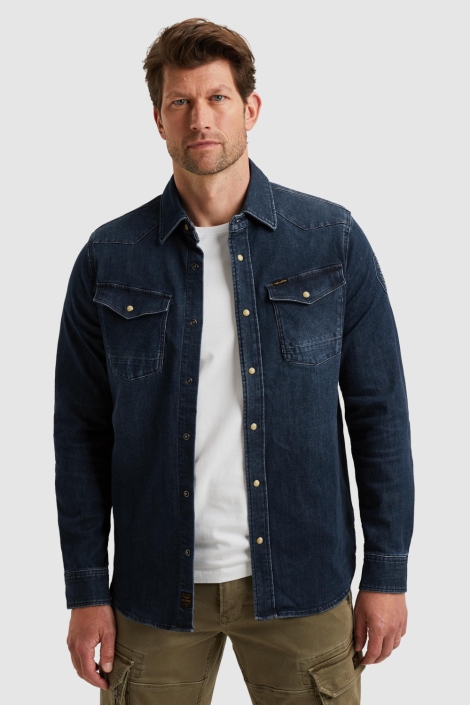 PME legend long sleeve shirt blue denim wash